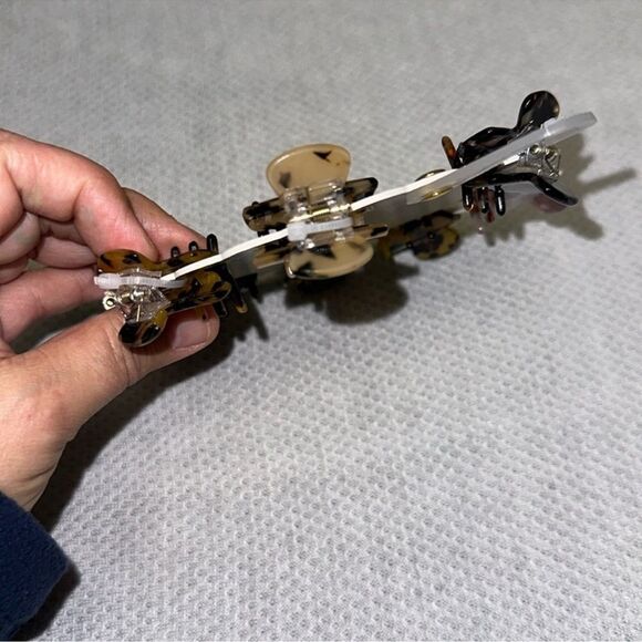 Sunday State Shades of Brown Gold Pink Gray Marble Claw Clips set of 8 - Picture 5 of 5